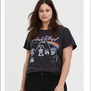 TORRID PINK FLOYD BLACK MINERAL WASH CREW TEE